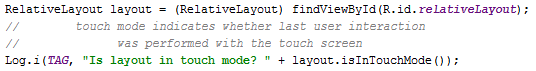 Android Touch Mode and focus isInTouchMode() Android Touch Mode and focus isInTouchMode()