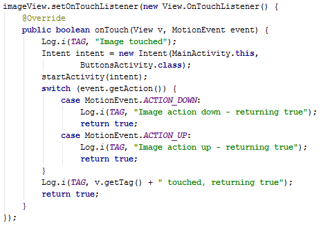 Android Touch Mode and focus setOnTouchListener() Android Touch Mode and focus setOnTouchListener()