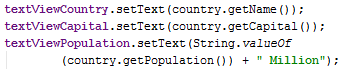 Android Serializable Country serializable object displayTextViews Android Serializable Country serializable object displayTextViews