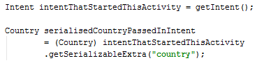 Android Serializable Country serializable create object getIntent Android Serializable Country serializable create object getIntent