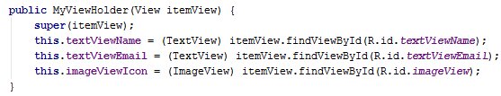 Android RecyclerView widget tutorial viewHolder Android RecyclerView widget tutorial viewHolder
