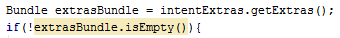 Use isEmpty() to check if bundle is empty Check if bundle isEmpty()